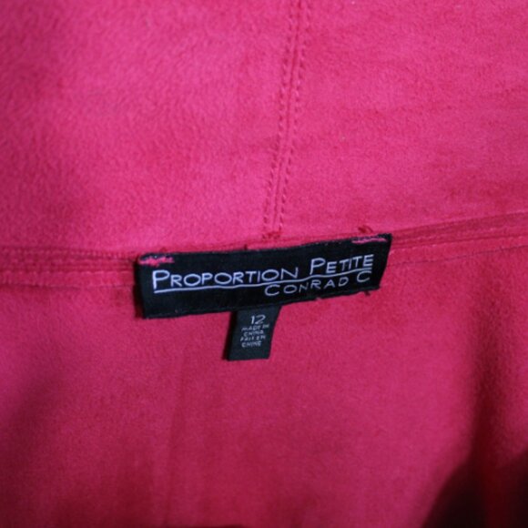 Conrad C SZ 12 Hot Pink Faux Suede Zip Up Women's Jacket - Picture 6 of 13